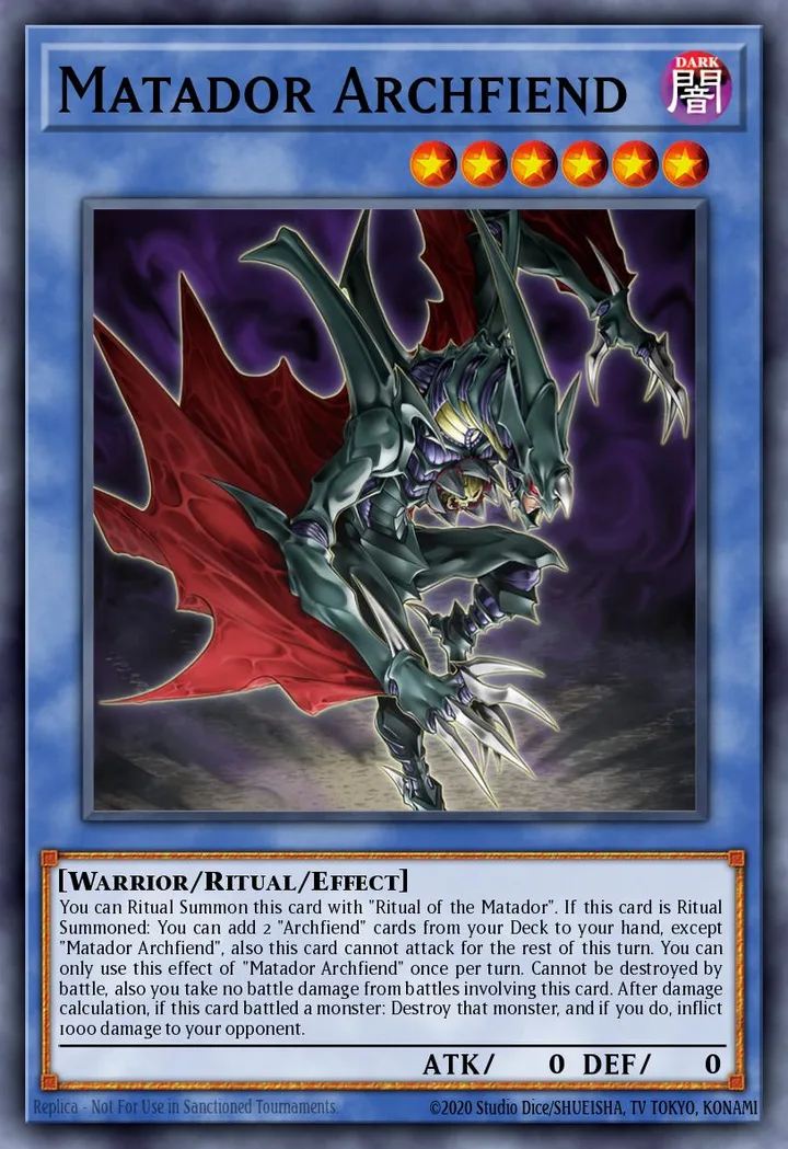 Matador Archfiend. Beispielbild: Edition, Artwork und Veredelung können abweichen. Maßgeblich sind die Angaben zum ausgewählten Print.
