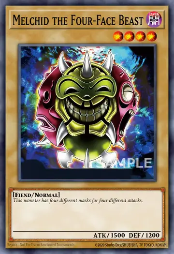 Melchid the Four-Face Beast – Speed Duel Starter Decks: Twisted Nightmares. Beispielbild: Edition, Artwork und Veredelung können abweichen. Maßgeblich sind die Angaben zum ausgewählten Print.