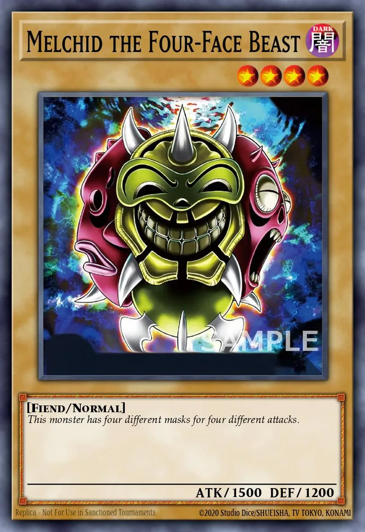 Melchid the Four-Face Beast. Beispielbild: Edition, Artwork und Veredelung können abweichen. Maßgeblich sind die Angaben zum ausgewählten Print.