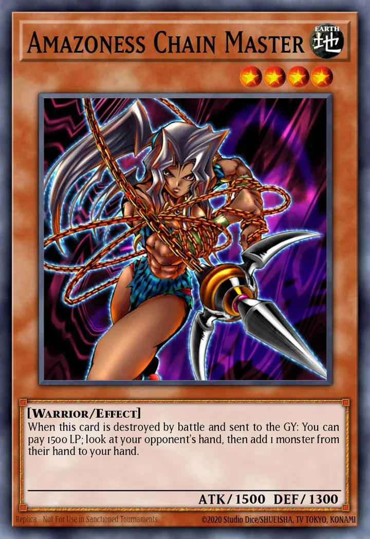 Amazoness Chain Master. Beispielbild: Edition, Artwork und Veredelung können abweichen. Maßgeblich sind die Angaben zum ausgewählten Print.