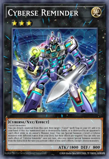 Cyberse Reminder – Dark Neostorm. Beispielbild: Edition, Artwork und Veredelung können abweichen. Maßgeblich sind die Angaben zum ausgewählten Print.