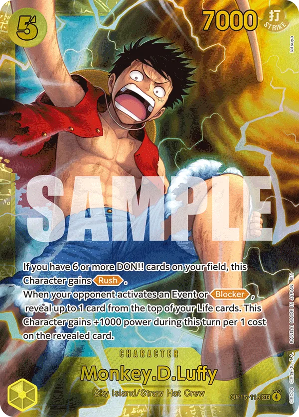 Monkey.D.Luffy. Beispielbild: Edition, Artwork und Veredelung können abweichen. Maßgeblich sind die Angaben zum ausgewählten Print.