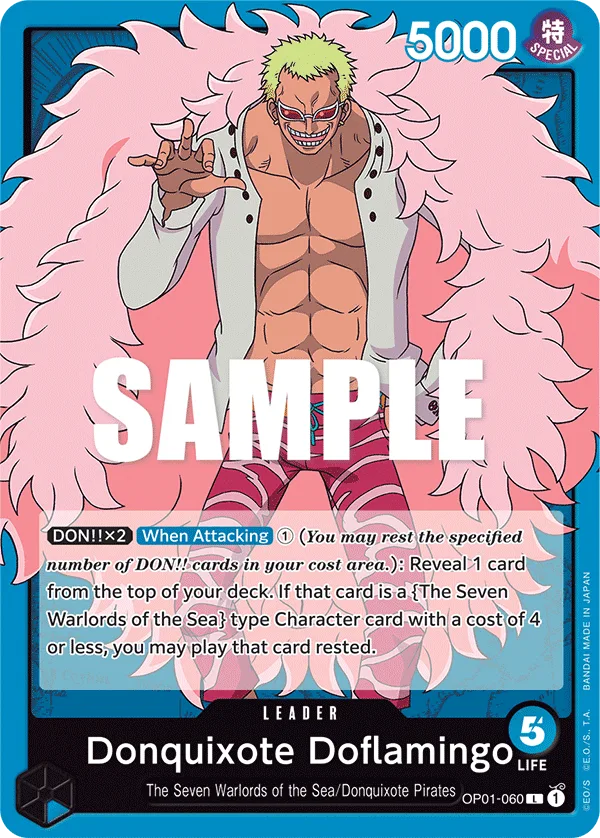 Donquixote Doflamingo. Beispielbild: Edition, Artwork und Veredelung können abweichen. Maßgeblich sind die Angaben zum ausgewählten Print.